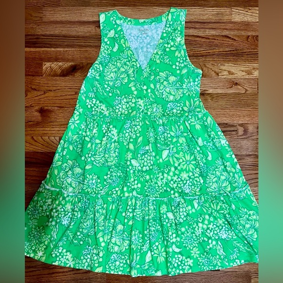 💚 Lilly Pulitzer HTF! Womens Lorina “Limeade Spring Thing” tiered dress XL - Picture 2 of 4